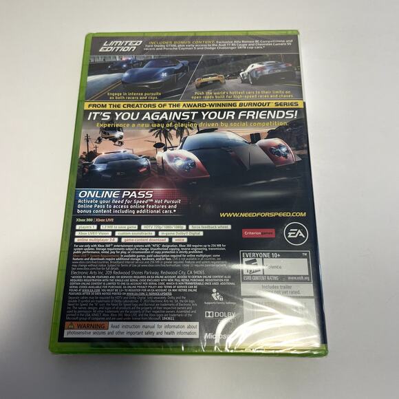 Need For Speed Hot Pursuit Limited Edition XBOX 360 Video Game NEW SEALED RACING - Picture 2 of 6